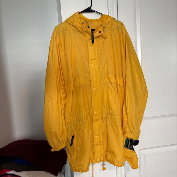 Vintage Eddie Bauer EBTEK Packable Parka Jacket Yellow Nylon Mens L/G Large - Picture 4 of 10